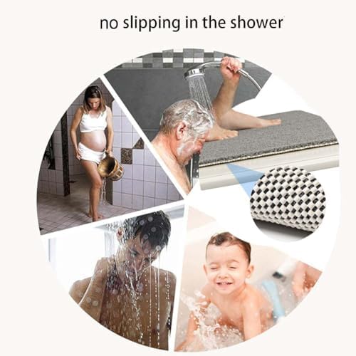 Alfombrilla de ducha antideslizante de PVC, alfombrilla de baño antimoho con drenaje, alfombrilla de secado rápido para ducha interior, 80 x 80 cm, duradera y fácil de limpiar