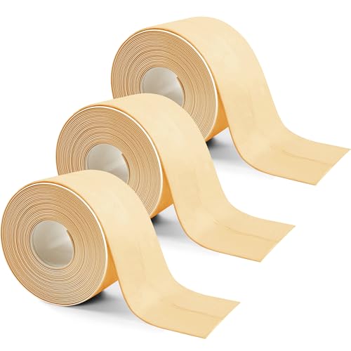 Image of 3 Rolls 10.5 Feet Caulk Tape Toilet Caulking Strip Self Adhesive Bathroom Sealing Peel and Stick Caulk Strip for Bathtub, 1.5 Inches (Almond)