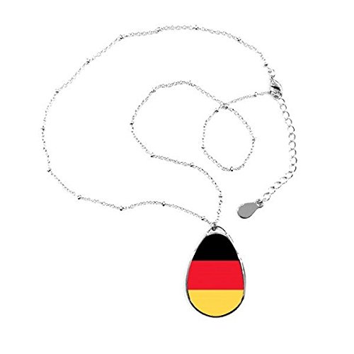 Collier Allemagne drapeau national pendentif goutte d'eau