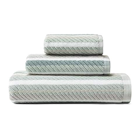 Tommy Bahama Zestaw ręczników 100, ultramiękki i chłonny, odporny na blaknięcie, certyfikat Öko-Tex, bawełna, niebieski (Bay Blue), 3-częściowy