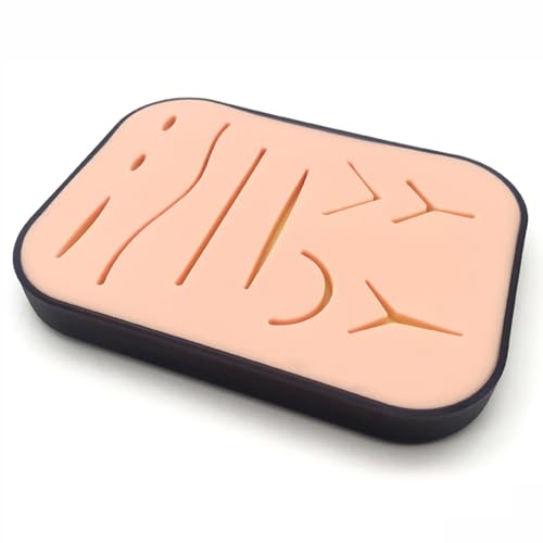 Image of Upgraded Suture Pad has 3 Layers of Silicone and 10 Wounds,Comes with a Box,Hard to Rip,Break or Tear。Gifts for Medical Students,Suture Pads Perfect The Suture Kit,Suture Practice Pad