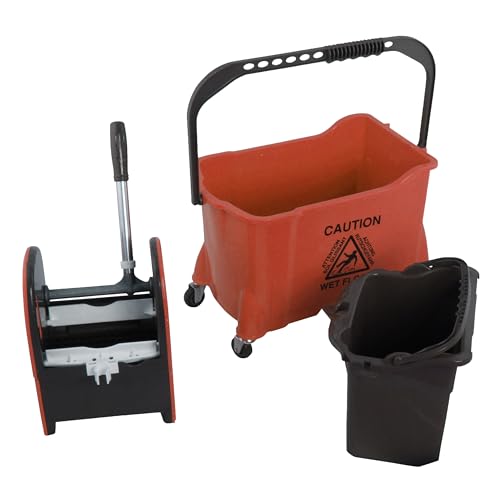 Axis Line | Einfachfahrwagen Reinigungswagen | 24 Liter Eimer mit Presse | extra Schmutzwasser Eimer klickbar | mit Rollen und Henkel | hochwertiger Kunststoff – Bild 3