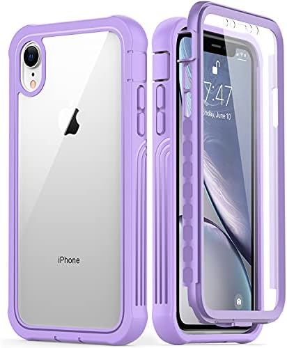 GOODON iPhone XR Case with Built-in Screen Protector,Pass 20 ft. Drop Test Military Grade Shockproof Clear Cover Full Body Protective Phone Case for Apple iPhone XR Lavender Purple GOODON iPhone XR Case with Built-in Screen Protector,Pass 20 ft. Drop Test Military Grade Shockproof Clear Cover Full Body Protective Phone Case for Apple iPhone XR Lavender Purple