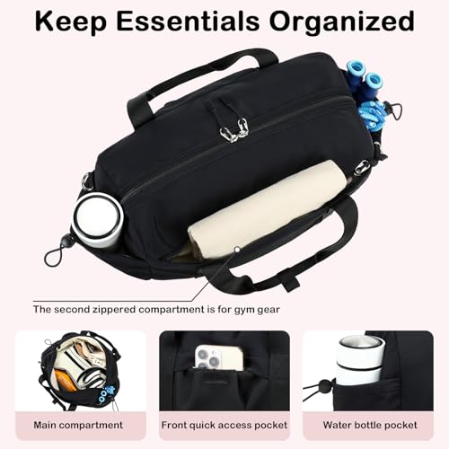 Gym Bag for Women Gym Duffle Bag with Shoe Bag and Wet Pocket Carry On Overnight Weekender Duffel Bag for Travel Sports Yoga by LEDAOU - Used condition - Image 8