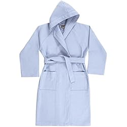 Albornoz con capucha Zucchi Solotuo para niño o niña, talla 0/2 años, a nido de abeja, 100 % puro algodón, 250 g/m² (celeste – 1333)