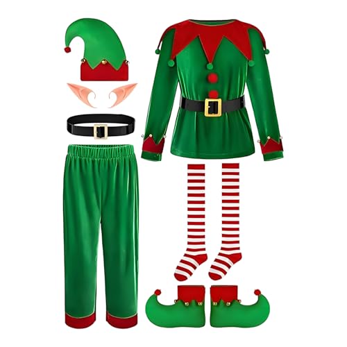 Generisch Disfraces de Navidad para niños | Disfraces de elfo para niños - Disfraz infantil para Navidad, juego de rol, fiesta temática, evento, disfraz festivo