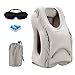 Gesentur Inflatable Travel Pillow +Eye Mask +Ear Plug,Ergonomic and Portable Head Neck Rest Pillow,Patented Design for Airplanes,Cars,Buses,Trains, Office Napping,Camping (grey)