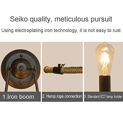 Motieflampen Wandlampen E27 Vintage Retro Wandlamp touw industriële lamp voor hal landhuis slaapkamer woonkamer eettafel - Afbeelding 5