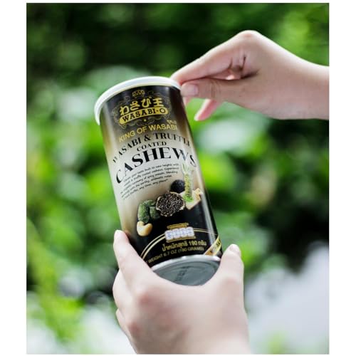 WASABI-O Echte Cashewkerne mit Wasabi- und Trüffelüberzug – Gourmet-Snack, 200 ml