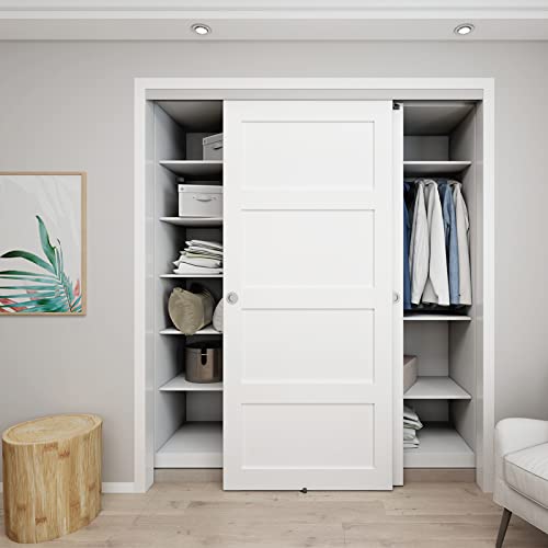 Jubest Bypass Sliding Door Hardware 72", Bypass Wardrobe Closet Door Hardware Set, Smoothly And Quietly, For 2 Door System #TOP1