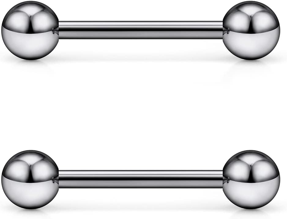 Lot de 4 piercing langue téton acier IP