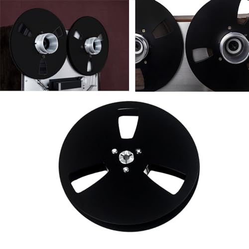 1/4 7 Inch Empty Tape Reel,Aluminum Alloy Universal Open Reel Sound Tape Empty Reel for Reel to Reel for TEAC/ReVox Studer (Black)