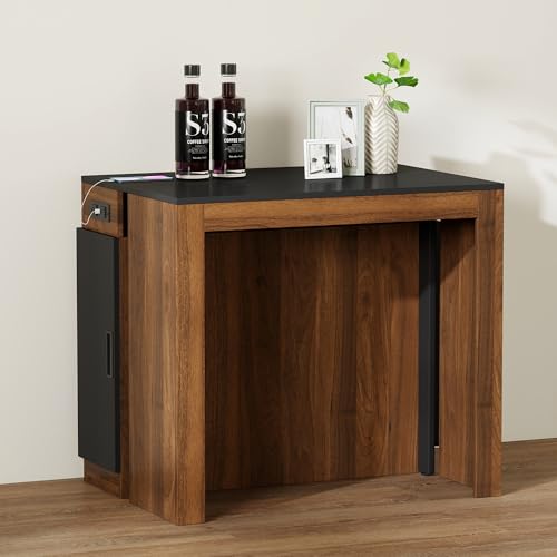 Banzeem Extendable Dining Table with Storage, Transformer Extra Console Table