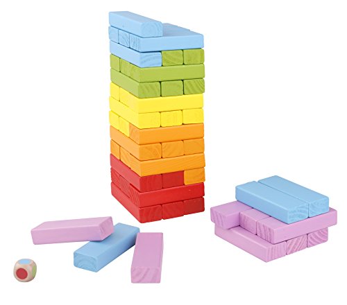Pidoko Kids Wooden Stacking Building Blocks (49 Pcs) - Colorful Tumbling Blocks Board Games For Family Game Night - Montessori Toys Gifts, Includes Storage Bag #TOP6
