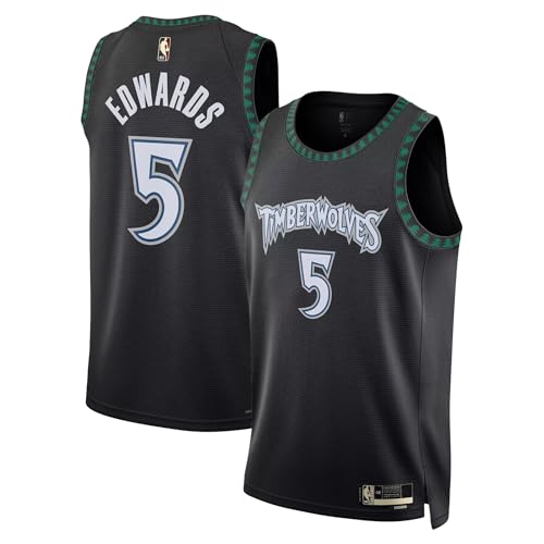 Anthony Edwards Minnesota Timberwolves #5 NBA Kids Youth Boys 4-20 Black Hardwood Classic Edition Player Jersey - Kids 5/6