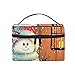 Produktbild HARXISE Große Reise Kosmetiktasche für Frauen,Netter Schneemann Mit Weihnachtsmütze In Der Garten Geschenkbox Und Laterne,Reise für Frauen Make Up Bag