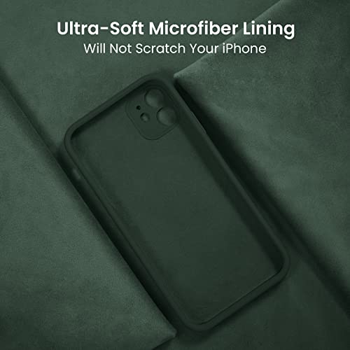 Firenova Iphone 11 Case, [Square Edge] Upgraded [Camera Protecion] Silicone Phone Case With Soft Anti-Scratch Microfiber Lining, 6.1 Inch, Alpine Green #TOP4