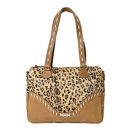 Image of Merbaa Leopard Print Tote Purse - Designer Shoulder Handbag for Women - Elegant Animal Pattern Bag