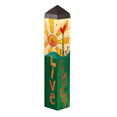 Studio M Garden Art Pole Fade-Resistent Outdoor Décor , 20-Inches Tall, Live