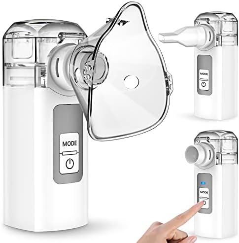 Ultrasonic Mesh Nebulizer, Portable Nebulizer, Nebulizer Machine for Adults and Kids, Handheld Nebulizer of Cool Mist, Steam Inhaler for Breathing Problems, Used at Home, Office, Travel
