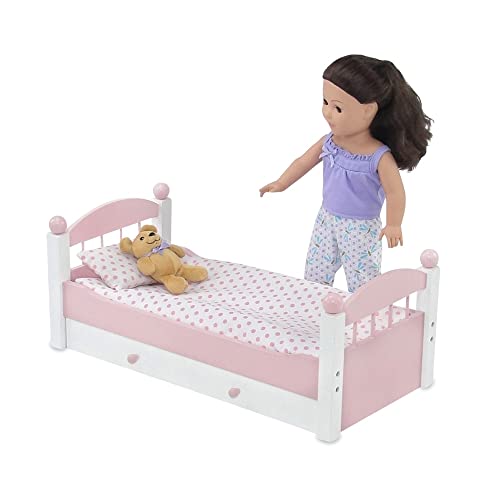 Emily Rose 18 Inch Doll Bedroom Furniture | USA Business | 18\" Doll Pink Trundle Single Bed - includes Lovely Doll Bedding Set and Storage Drawer Accessory | Fits most 14-19\" Dolls - Thumbnail 7