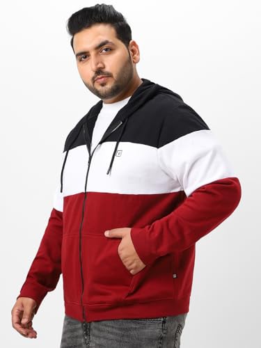 Image of Urbano Plus Men's Cotton Zippered Hooded Casual Winterwear Sweatshirt