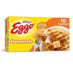 Kellogg's Eggo Homestyle Waffles - Frozen Breakfast Food Made Easy, 12.3 oz Box (10 Count)