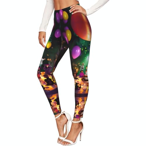 Leggings de compresión con estampado de fiesta tejido elástico suave