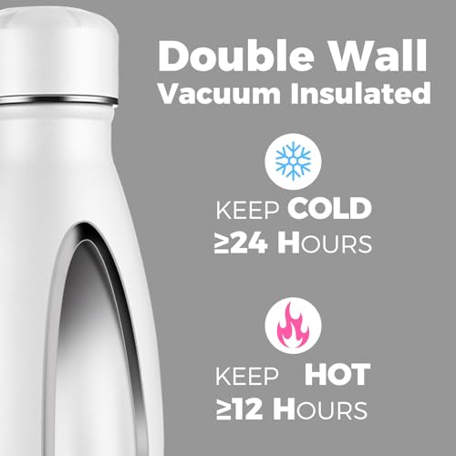 Volhoply 25oz Insulated Water Bottles 1/2/4 Pack, Double Wall Stainless Steel Vacuum Flask Keeps Cold 24H & Hot 12H, BPA Free Leakproof Bottle (Assorted,2 Pack) by Volhoply - Image 3