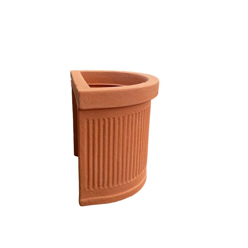 Garden Italia Vasi Vaso per Piante a Muro Millerighe Medio FMM Lato 44X31 cm Alto 53 cm in Resina Color IMPRUNETA - Made in Italy per Esterni ed Interni - Antiurto
