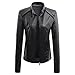 Veste à col court pour femme, Noir , XL