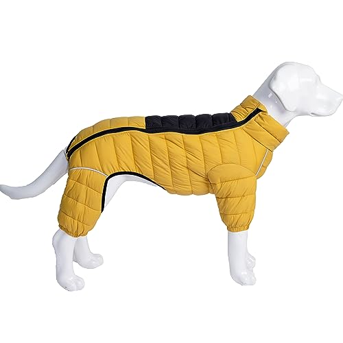 Dog Coat Dog Warm Jacket 4 Legs Covered Waterproof Windproof Reflective Warm Dog Vest Zippered Adjustable Outdoor Dog Snow Jacket for Small Medium Large Dogs Yellow M Cucciolini Doodles Dog coat dog warm jacket 4 legs covered waterproof windproof reflective warm dog vest zippered adjustable outdoor dog snow jacket for small medium large dogs yellow m cucciolini doodles