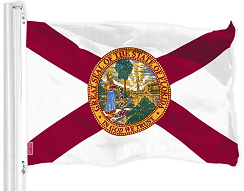 G128 Florida FL State Flag | 3x5 Ft | LiteWeave Pro Series Printed 150D Polyester | Indoor/Outdoor, Vibrant Colors, Brass Grommets, Thicker and More Durable Than 100D 75D Polyester by G128 - Used condition - US$13.87