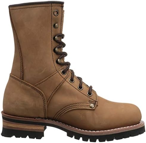 Ad Tec 9" Women Logger Boots Crazy Horse Leather, Plain Soft Safety Toe With Oil Resistant Lug Sole | Image 4