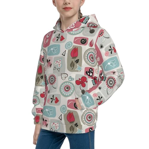 Little Flowers in Retro Kid Hoodies Boys Sweatshirts Girls Pullover with Pocket2
