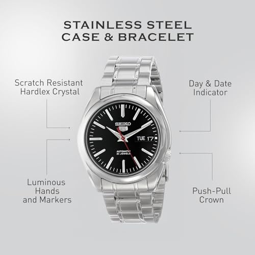 Image of SEIKO Automatic Watch for Men 5-7S Collection - with Day /Date Calendar, Luminous Hands, Stainless Steel Case & Bracelet