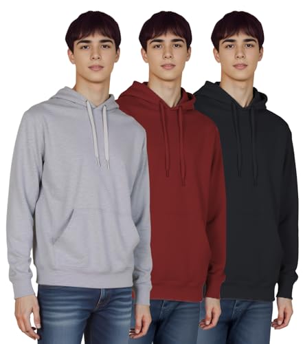 3 Pack Mens Fleece Hoodie Long Sleeve Lightweight Athletic Workout Sweatshirt for Men with Pockets