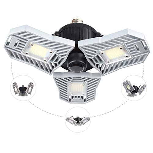 Coomoors Led Garage Lights,Deformable Lamp, Ceiling Lights Fixture,Led Light Bulbs 60w,6000 lumens,Shop Lights for Garage,Work Light (NO Motion Activated)