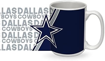 Rico Industries NFL Football Dallas Cowboys 15 oz White Ceramic Coffee Mug for NFL Fans