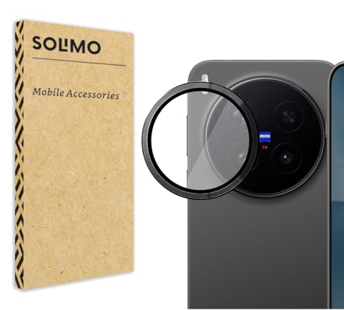 Image of Amazon Brand - Solimo Camera Glass Lens Protector Ring for VIVO X300 PRO 5G Case Friendly with Edge to Edge Coverage and Easy Installation (Black)