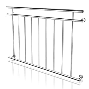 LZQ Frans 128 x 90 cm balkon roestvrij staal glanzend balustrades balustrades balustrades balkonbescherming…