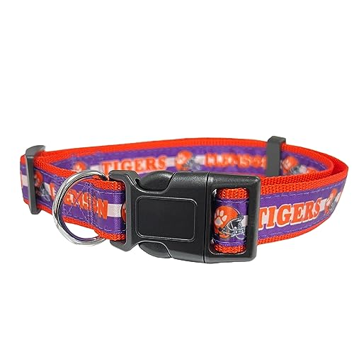 Pets First Collegiate Pet Accessories, Dog Collar, Clemson Tigers, Medium