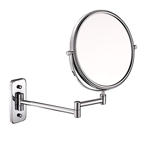 Mr.T Espejo de Maquillaje Moderno Espejo de baño, Estilo Simple Redondo y Giratorio de Alta definición Ajustable Plegable Espejo Moderno de la Pared Espejo de Escritorio