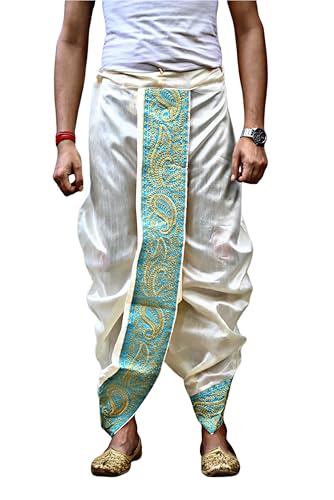 Image of Men's Ready to Wear Pant System MARWADI Embroidered Dhoti for Marriage, Party, Pooja, Festival etc. (GC009)