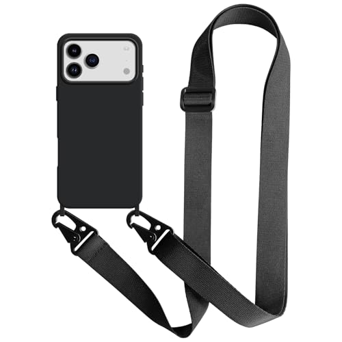 UnnFiko For iPhone 17 Pro Max �P�[�X �l�b�N�X�g���b�v �X�}�z�P�[�X �u���F �V���R�� �A�C�t�H�� 17 Pro Max �P�[�X �V���v�� �\�t�g �ی�J�o�[ �g�уX�g���b�v �R�t�� �΂߂��� (iPhone 17 Pro M