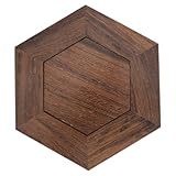 Ipetboom Base Hexagonal de Madera Maciza para Macetas y Jarrones Pedestal Decorativo de 10 CM de Lado y 3 CM de Alto Soporte Resistente para Bola de Cristal y Exhibición en Interiores y