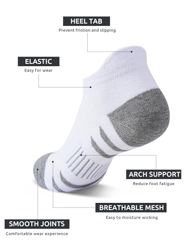 Image of Somaibo 10 Pairs Boys Girls Ankle Socks Kids Athletic No Show Socks Low Cut Half Cushioned Sock