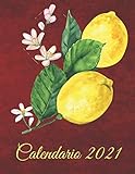  Calendario 2021: Calendario ilustrado de frutas con espacios para anotar fechas y notas importantes-Cubierta de limón