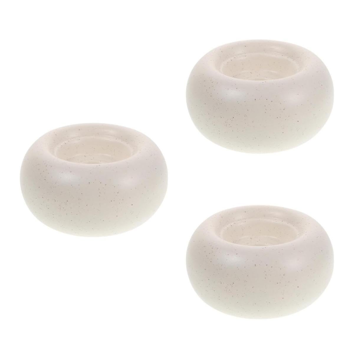 TOYANDONA 3 Piezas Candelabro de Cerámica Blanco para Té, Moderno, Mesa,