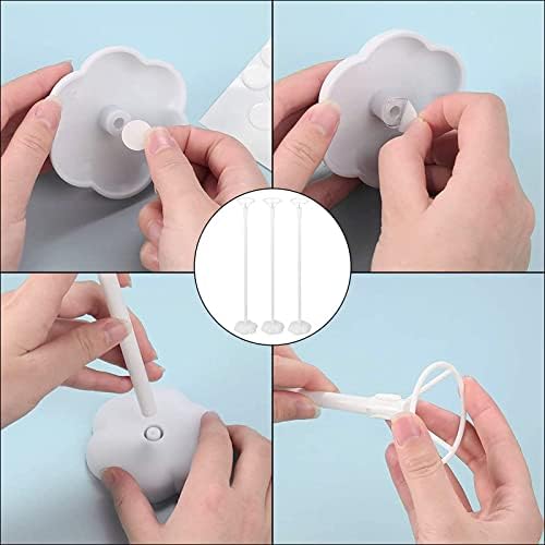 12 Set Balloon Stand with Plastic Pallet Balloon Stand Kit Support Sticks with Base for Birthday Party, Wedding Decoration, Garden Parties and Celebrations